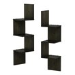 Furinno ROSSI Wood Wall Mount Floating Corner Square Shelf in Espresso(Set of 2)