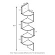 Furinno ROSSI Wood Wall Mount Floating Radial Corner Shelf in Columbia Walnut