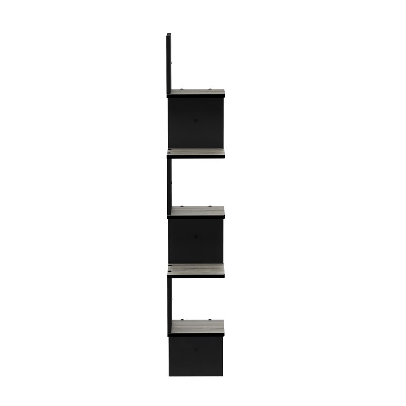 Furinno ROSSI Wood Wall Mount Floating Corner Square Shelf in Espresso