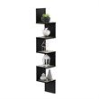 Furinno ROSSI Wood Wall Mount Floating Corner Square Shelf in Espresso