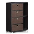 Furinno ANDREY Wood Multipurpose Storage Cabinet with Bin Drawers in Dark Walnut