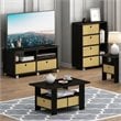Furinno ANDREY Wood Storage Cabinet with Bin Drawers in Espresso/Brown