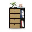 Furinno ANDREY Wood Storage Cabinet with Bin Drawers in Espresso/Brown