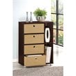 Furinno ANDREY Wood Storage Cabinet with Bin Drawers in Espresso/Brown