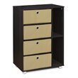 Furinno ANDREY Wood Storage Cabinet with Bin Drawers in Espresso/Brown