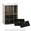 Furinno ANDREY Wood Storage Cabinet with Bin Drawers in French Oak Gray/Black