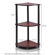 Furinno TURN-N-TUBE Wood 3-Tier Corner Display Rack in Dark Cherry/Black
