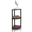 Furinno TURN-N-TUBE Wood 3-Tier Corner Display Rack in Dark Cherry/Black