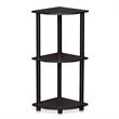 Furinno TURN-N-TUBE Wood 3-Tier Corner Display Rack in Dark Walnut