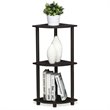 Furinno TURN-N-TUBE Wood 3-Tier Corner Display Rack in Dark Walnut