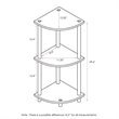 Furinno TURN-N-TUBE Wood 3-Tier Corner Display Rack in Dark Walnut