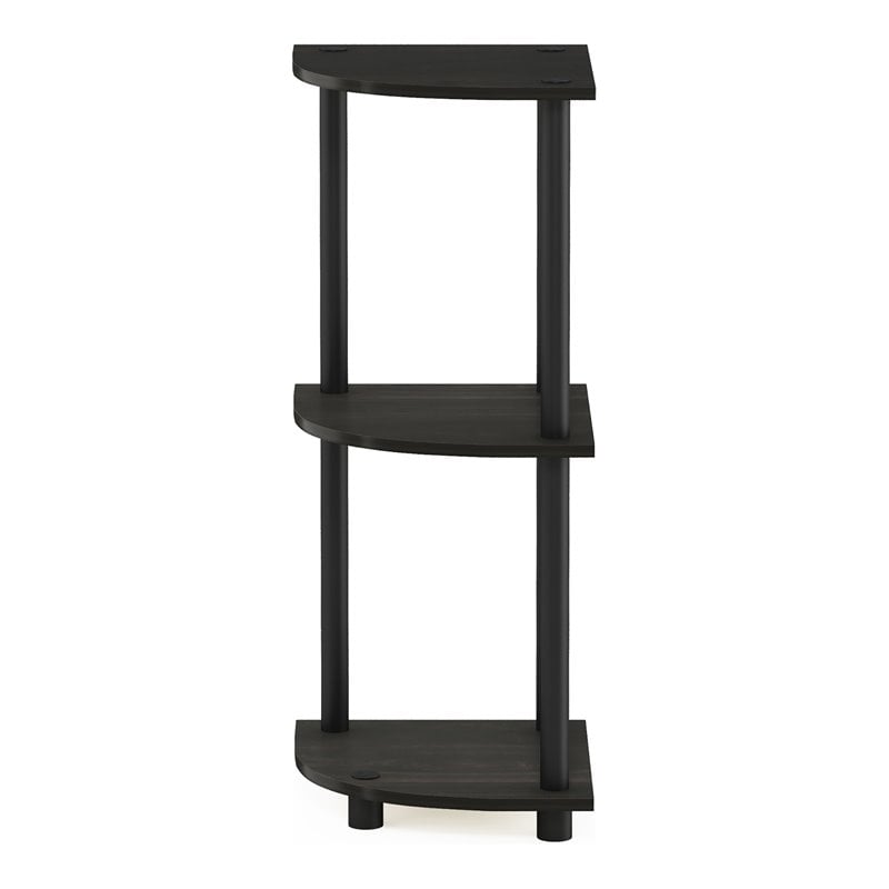 Furinno TURN-N-TUBE Wood 3-Tier Corner Display Rack in Espresso/Black
