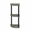 Furinno TURN-N-TUBE Wood 3-Tier Corner Display Rack in French Oak Gray/Black