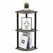 Furinno TURN-N-TUBE Wood 3-Tier Corner Display Rack in French Oak Gray/Black
