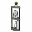 Furinno TURN-N-TUBE Wood 3-Tier Corner Display Rack in French Oak Gray/Black