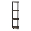 Furinno TURN-N-TUBE Wood 4-Tier Corner Display Rack in Dark Brown Grain/Black