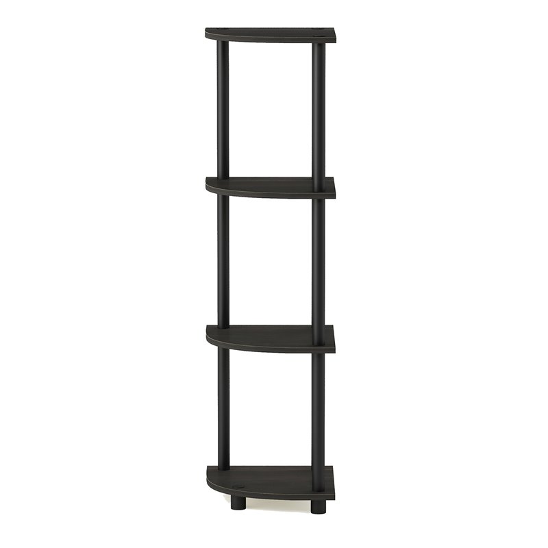 Furinno TURN-N-TUBE Wood 4-Tier Corner Display Rack in Espresso/Black