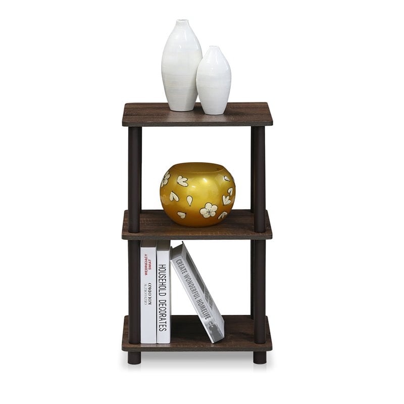 Furinno TURN-N-TUBE Engineered Wood 2 Space Shelf in Walnut/Brown