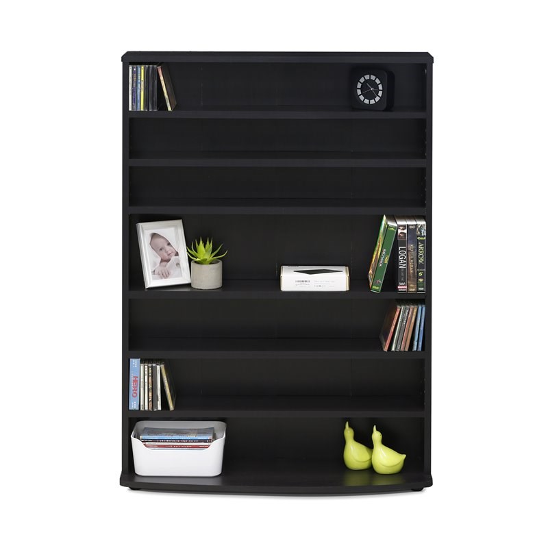 Furinno JAYA Engineered Wood 6-Tier Multimedia Storage Tower in Espresso
