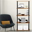 Furinno TURN-N-TUBE Wood 5-Tier Shelf Display Rack in Light Cherry/Black