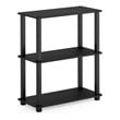 Furinno TURN-S-TUBE Wood 3-Tier Compact Shelf Display Rack in Americano Black
