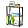 Furinno TURN-S-TUBE Wood 3-Tier Shelf Display Rack in French Oak Gray/Black