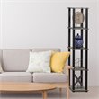 Furinno TURN-S-TUBE Wood 5-Tier Corner Rack Display Shelf in Oak Gray/Black