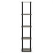 Furinno TURN-S-TUBE Wood 5-Tier Corner Rack Display Shelf in Oak Gray/Black