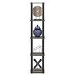 Furinno TURN-S-TUBE Wood 5-Tier Corner Rack Display Shelf in Oak Gray/Black
