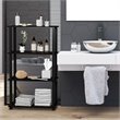 Furinno TURN-S-TUBE Wood 4-Tier Shelf Display Rack in Espresso/Black