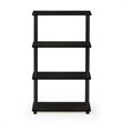 Furinno TURN-S-TUBE Wood 4-Tier Shelf Display Rack in Espresso/Black