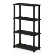 Furinno TURN-S-TUBE Wood 4-Tier Shelf Display Rack in Espresso/Black
