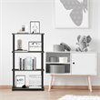 Furinno TURN-S-TUBE Wood 4-Tier Shelf Display Rack in French Oak Gray/Black