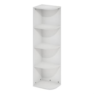 Furinno PASIR 4-Tier Corner Open Shelf Bookcase in White