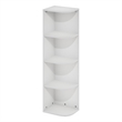 Furinno PASIR 4-Tier Corner Open Shelf Bookcase in White