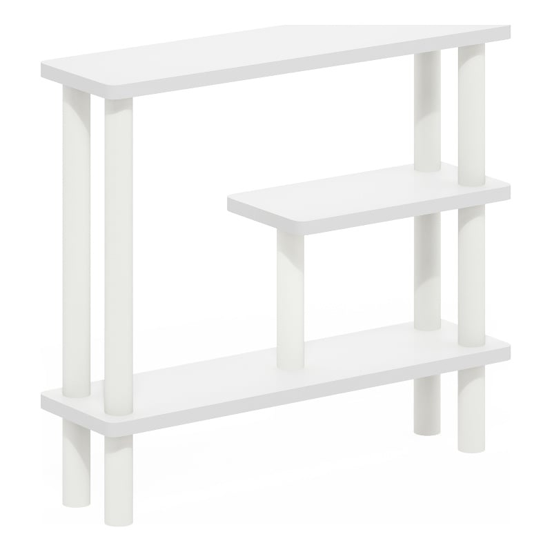 Furinno TURN-N-TUBE Slim Space Saving Storage Rack in White/White
