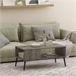 Furinno Claude Mid Century Style Coffee Table with Wood Legs in French Oak Grey