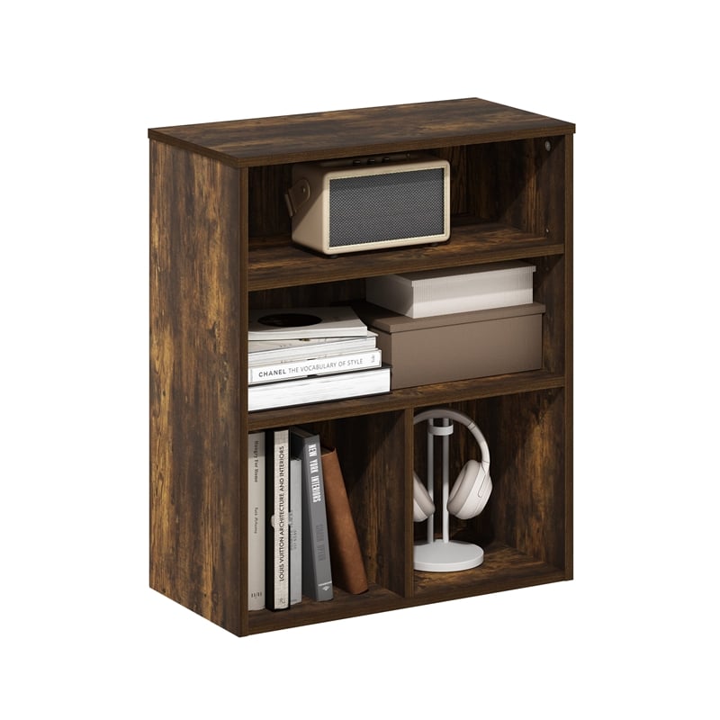 Furinno PASIR 3 Tier Display Bookcase in Amber Pine