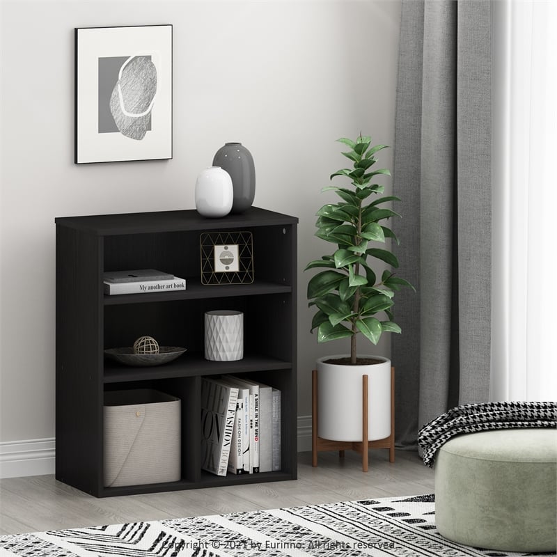 Furinno PASIR 3 Tier Display Bookcase in Black Oak