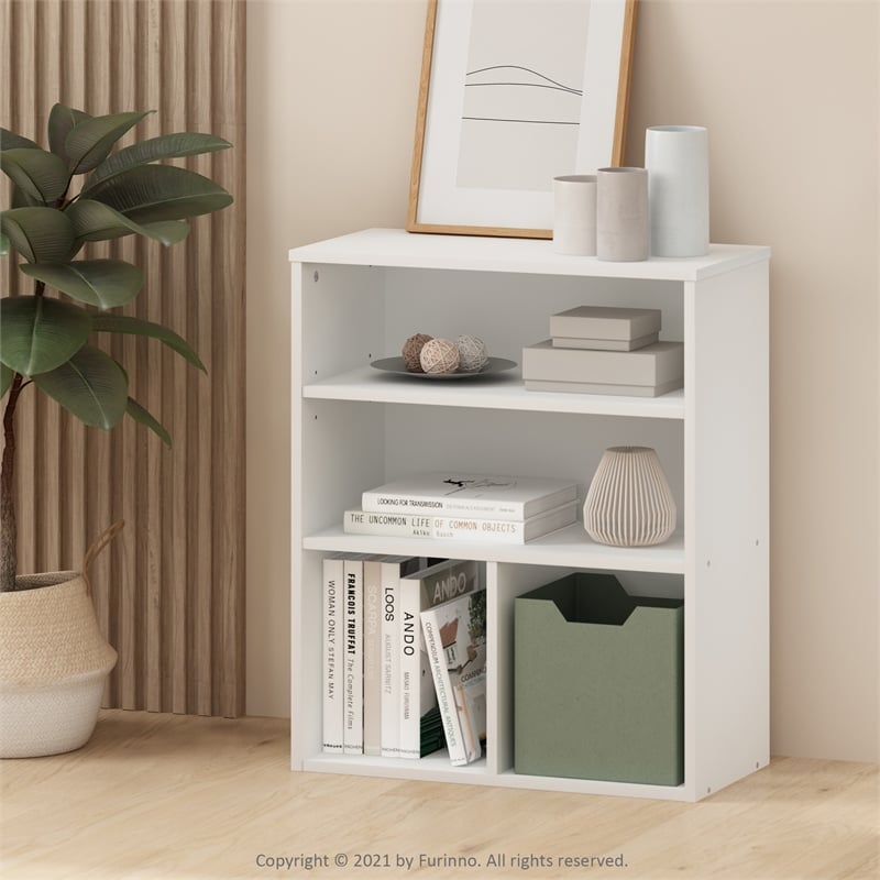 Furinno PASIR 3 Tier Display Bookcase in White