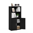 Furinno PASIR Storage Bookcase in Bookshelf in Multipurpose Shelf in Black Oak