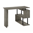 Furinno Moore L-Shape Computer Desk with 3-Tier Shelves in French Oak/Black