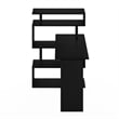 Furinno Moore L-Shape Computer Desk with 5-Tier Shelves in Americano/Black