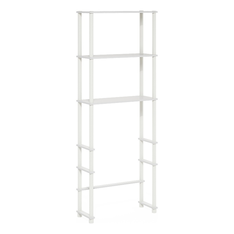 Furinno TURN-N-TUBE Toilet Space Saver with 3 Shelves in White/White