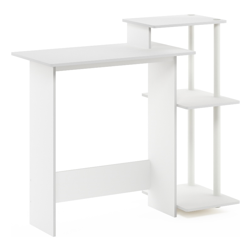 Furinno Efficient Home Laptop Notebook Computer Desk in White/White