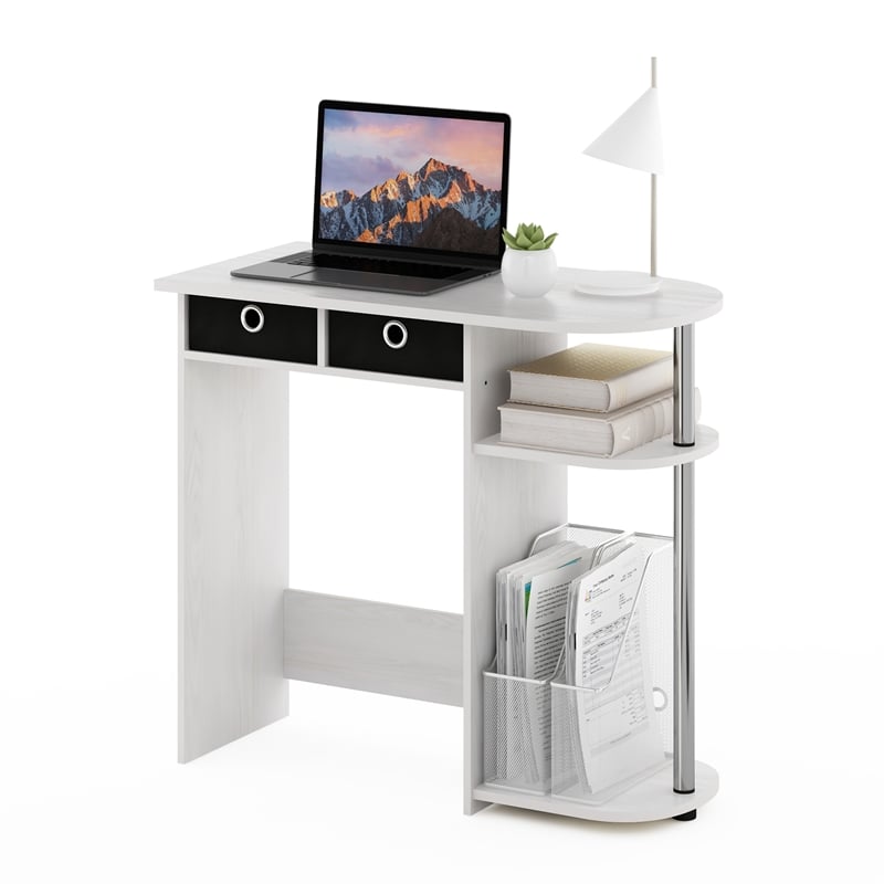Furinno Go Green Home Laptop Notebook Computer Desk/Table in White Oak/Chrome