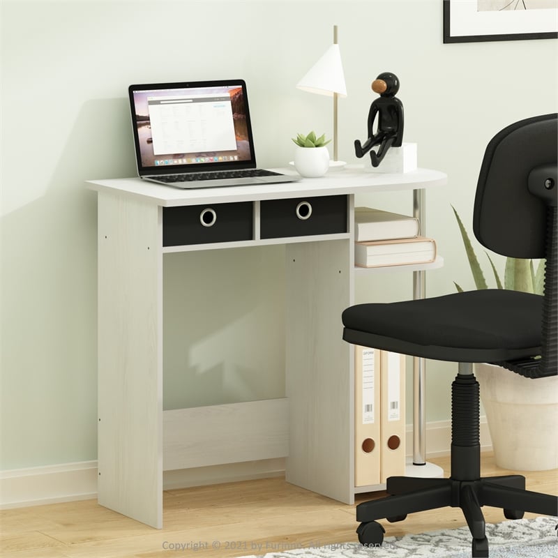 Furinno Go Green Home Laptop Notebook Computer Desk/Table in White Oak/Chrome