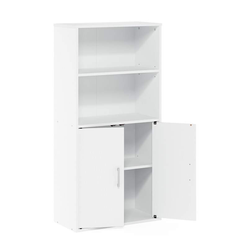 Furinno PASIR Storage Bookcase in Bookshelf in Multipurpose Shelf in White