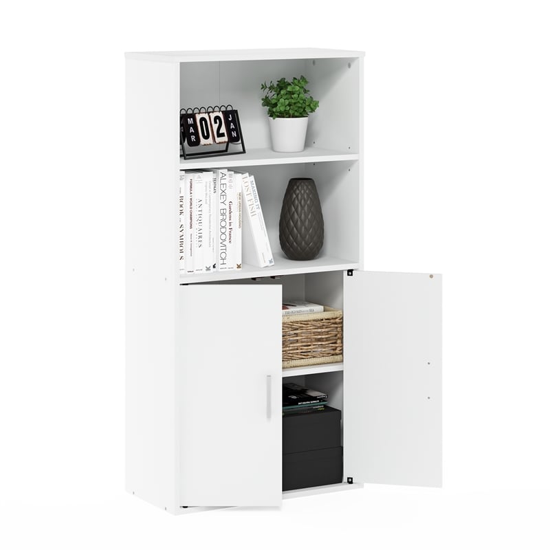 Furinno PASIR Storage Bookcase in Bookshelf in Multipurpose Shelf in White