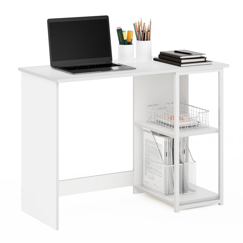 Furinno CAMNUS Modern Living Computer Desk 40 Inch in Solid White/White